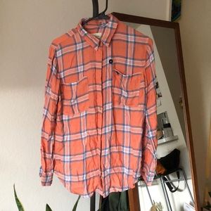 Abercrombie & Fitch Lightweight Flannel in Orange Size M
